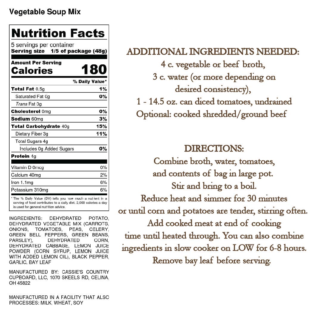 Vegetable Soup Mix