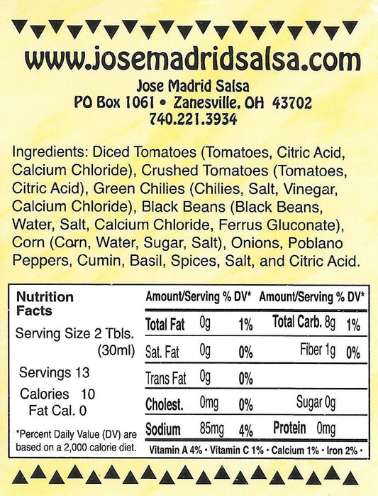 Black Bean and Corn Poblano - Medium