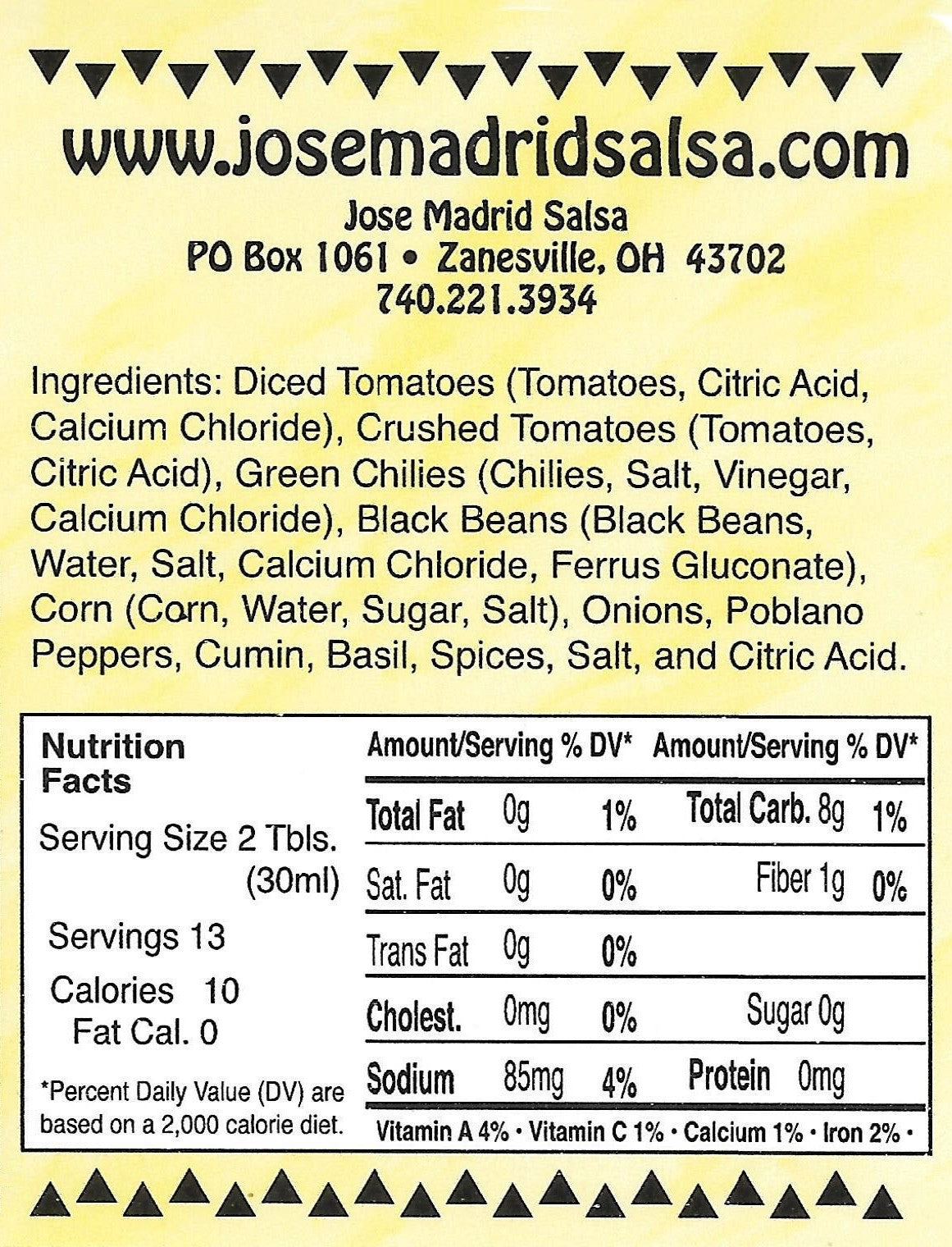 Black Bean and Corn Poblano - Medium